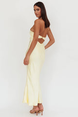 Vestido longo com busto cutout Jassinta - Limão