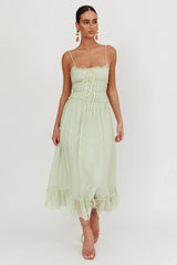 Vestido largo Maidens Tie Accent salvia