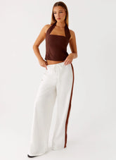 Pantalones de Lino Dalida - Marfil
