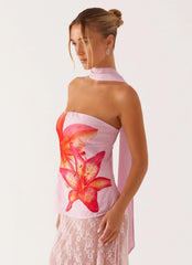 Top Blaise con estampado floral rosa