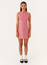 Minivestido Lotus con Lazo a la Espalda - Cuadros Vichy Rojos