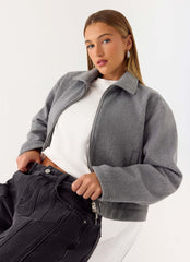 Chaqueta Enzo de imitación de lana - Gris