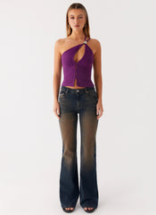 Top con botones Optix - Ciruela