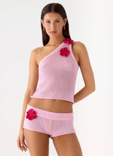 Top de crochet Sunray Shine - Rosa