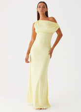 Vestido maxi de satén Heart Of Glass - Amarillo