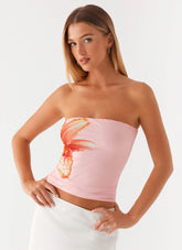 Top sin tirantes Fall For You - Rosa