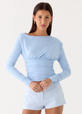 Top de manga larga Liana - Azul