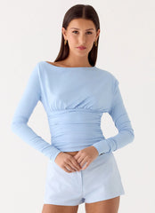 Top de manga larga Liana - Azul
