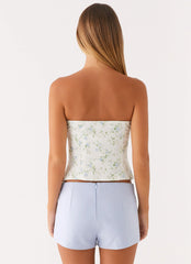 Top Solar - Estampado floral ditsy vintage