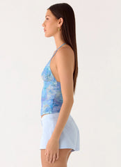 Top halter All At Once - Paisley aqua