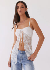 Top con lazo de encaje Pick Of The Bunch - Blanco