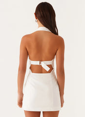 Minivestido de lino Julianna - Blanco