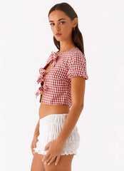 Blusa Pandora - Vichy Rojo
