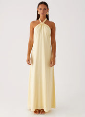Vestido Maxi de Linho Golden Child - Amarelo