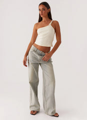 Jeans de mezclilla Keanna de tiro bajo - Vintage
