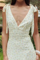 Vestido Longo de Alcinha de Amarrar Manhattan Summer Amarelo