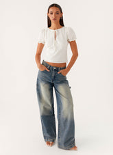 Pantalones vaqueros Jaylie Denim - Lavado vintage sucio
