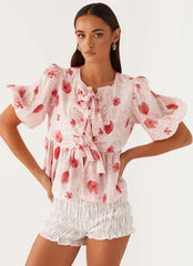 Top con lazo Western Wind - Leopardo Rosa