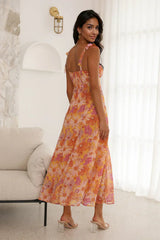 Vestido midi Naranja Divine Smile
