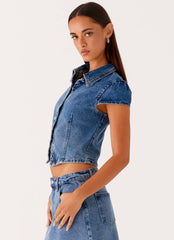 Camisa abotonada Stella - Azul