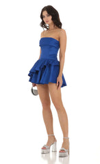 Vestido Corpete Tomara que Caia Azul