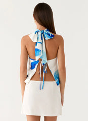 Top tipo pañuelo Maddox - Estampado cerúleo
