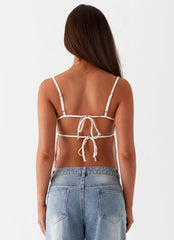 Top sin espalda Rosy Linen - Camelia