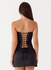 Top corsé sin tirantes All My Ladies - Negro