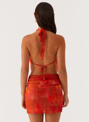 Minivestido de gasa Elysia - Ámbar
