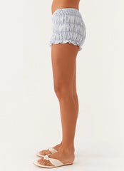 Shorts mini fruncidos Girls Like Us - Azul