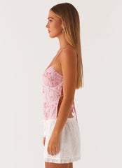Top de tirantes de lentejuelas Kamilla - Rosa