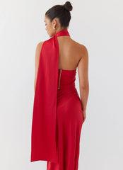 Top de satén Josefina - Rojo intenso