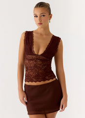 Top de encaje Sommers - Chocolate