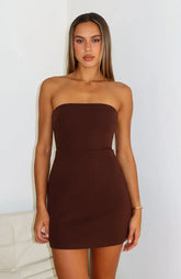 Minivestido tomara que caia Keep Falling Chocolate