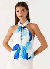 Top tipo pañuelo Maddox - Estampado cerúleo
