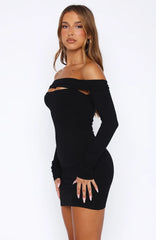 Vestido Curto Manga Longa Don't Tempt Me Preto