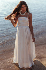 Vestido maxi blanco Love Songs con lazo en la espalda