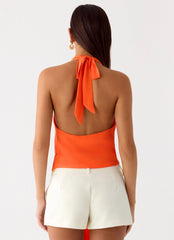 Top Halter Espalda Abierta - Naranja
