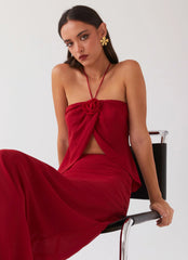 Top anudado Nightfall Rose - Rojo rubí