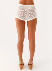 Molly Shorts Mini de Ganchillo - Marfil