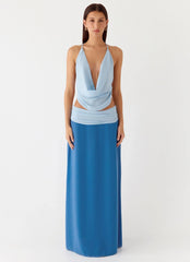 Top con cuello vuelto Sweet Charm - Azul bebé