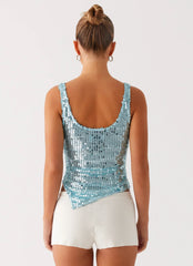 Top de lentejuelas Electra - Turquesa