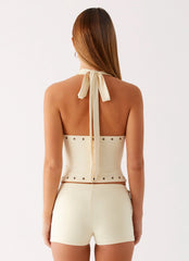Top halter Roxy - Amarillo pálido