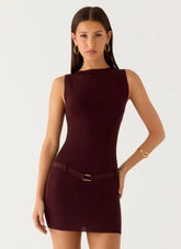 Minivestido de punto Masterplan - Chocolate