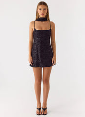 Minivestido Vision con lentejuelas - Negro