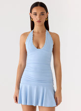 Minivestido Kanata halter - Azul