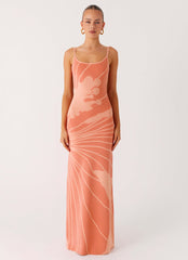 Vestido maxi de punto Bliss View - Melocotón