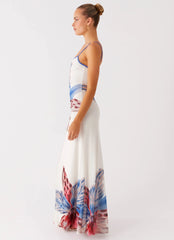Vestido longo Everett – Estampa Mar de Flores