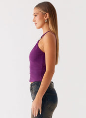 Top con botones Optix - Ciruela