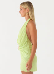 Minivestido Laurie de cuentas con flor - Lima